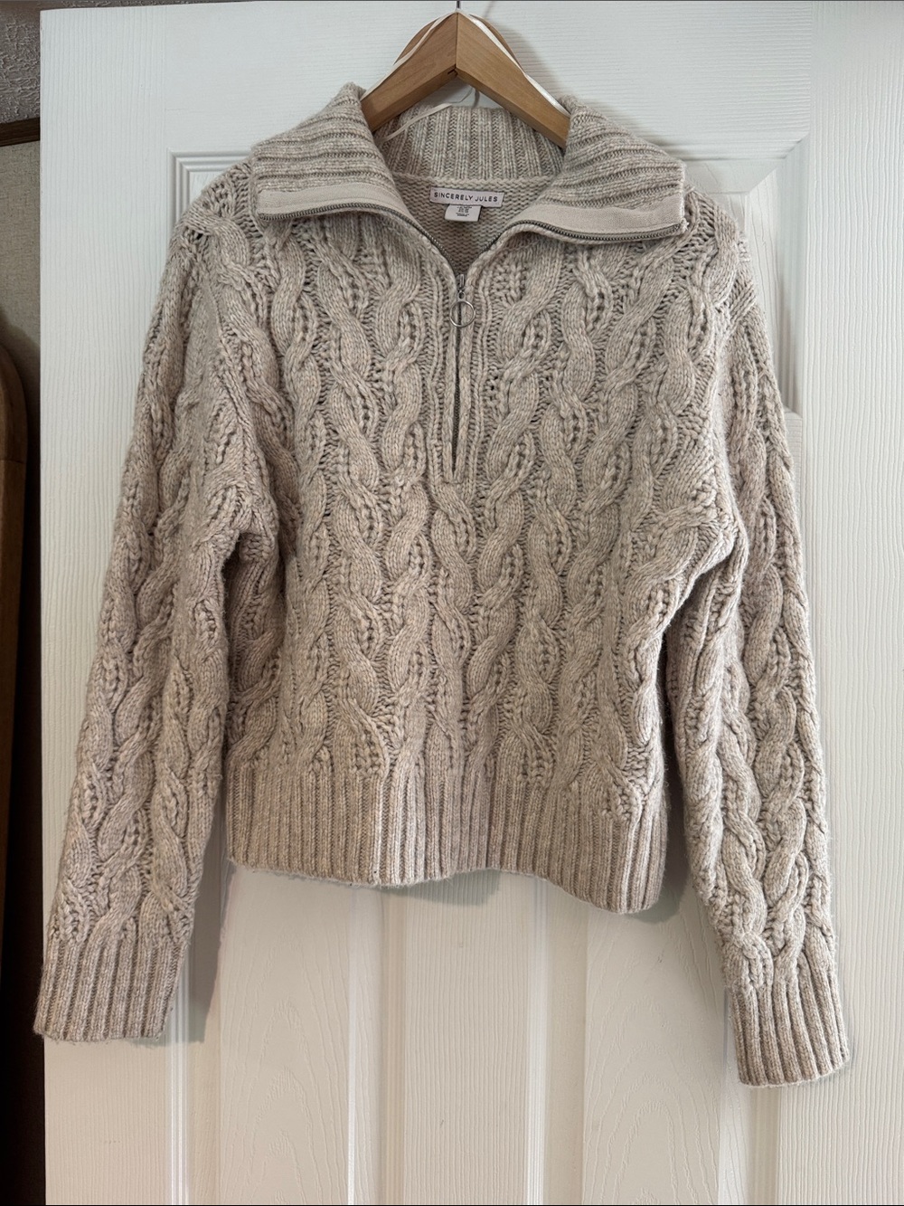 Cable Knit Half-Zip Sweater